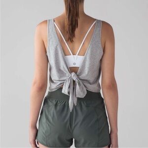Lululemon its a tie tank top wrap grey convertible yoga Pilates work out running